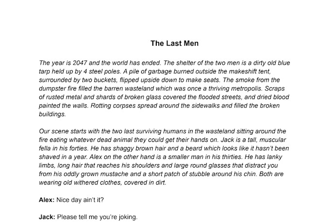 write a script or short story for you